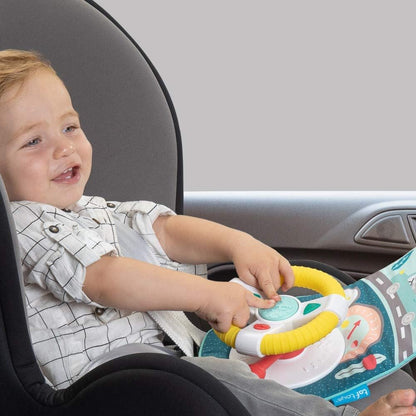 Musical Car Seat Toys for 0-12 Month Old Babies - Activity Center with Sensory Soft Hanging Toys and Mirror - Carseat Gift for Infants