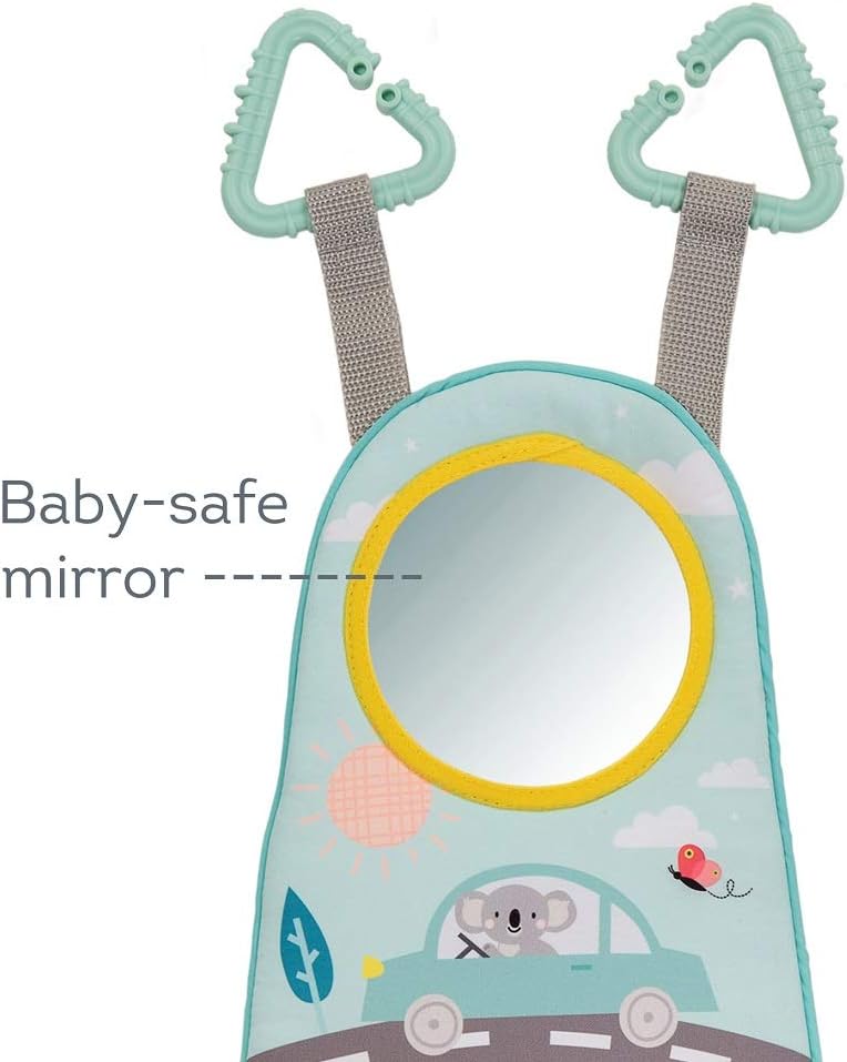 Musical Car Seat Toys for 0-12 Month Old Babies - Activity Center with Sensory Soft Hanging Toys and Mirror - Carseat Gift for Infants