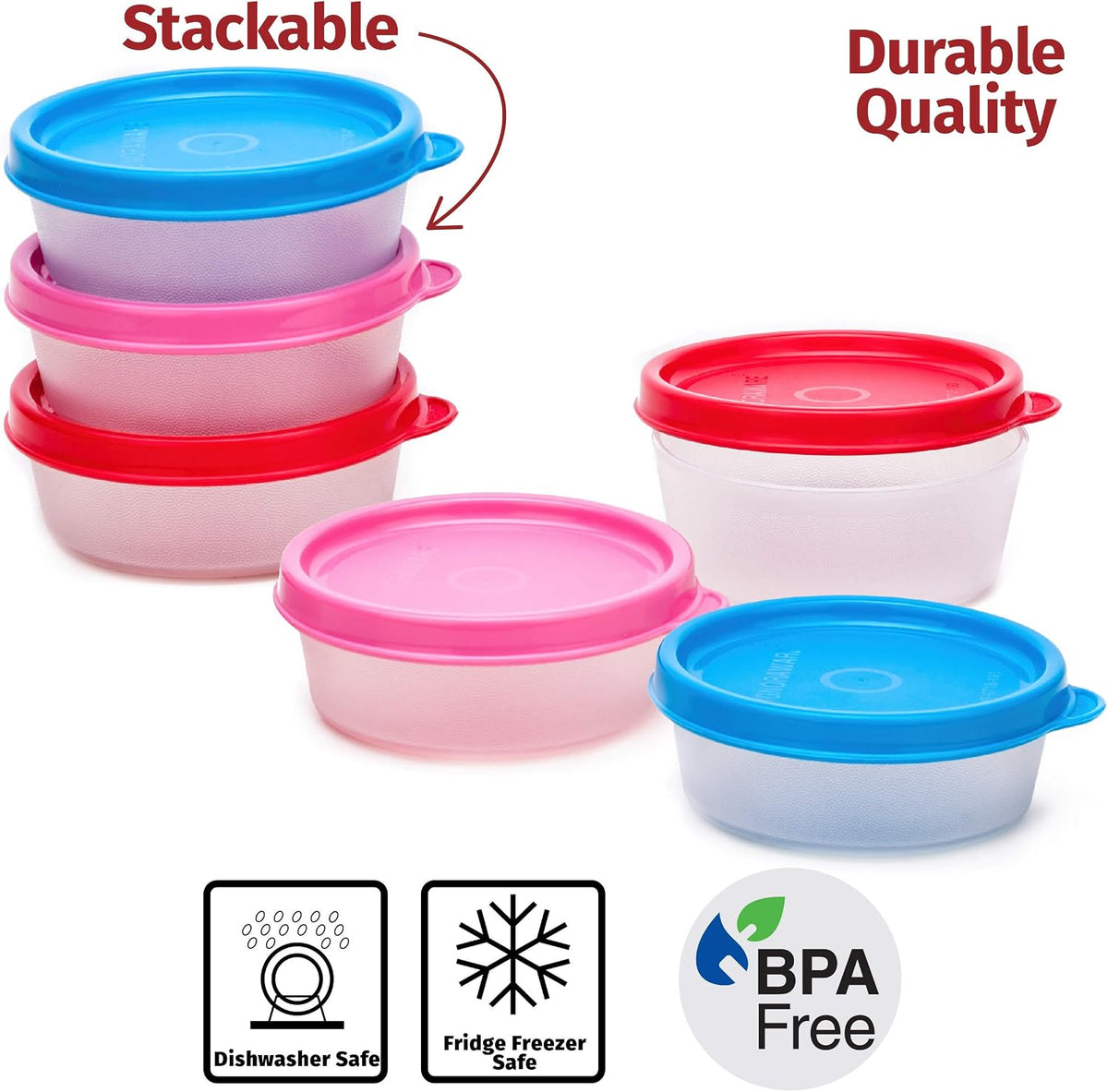 Condiment Containers with Lids- 6 pk. 1.3 oz.Salad Dressing to go Small Food Storage Containers- Sauce Cups Leak proof Reusable Plastic BPA free for Lunch Box Picnic Travel