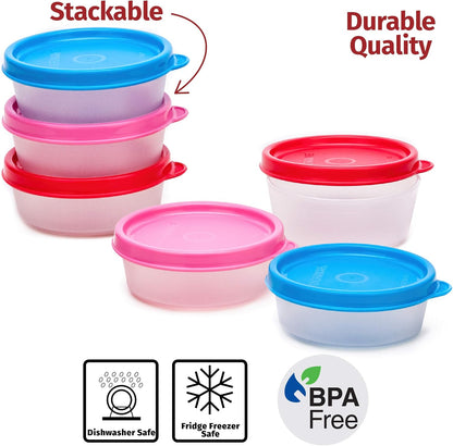 Condiment Containers with Lids- 6 pk. 1.3 oz.Salad Dressing to go Small Food Storage Containers- Sauce Cups Leak proof Reusable Plastic BPA free for Lunch Box Picnic Travel