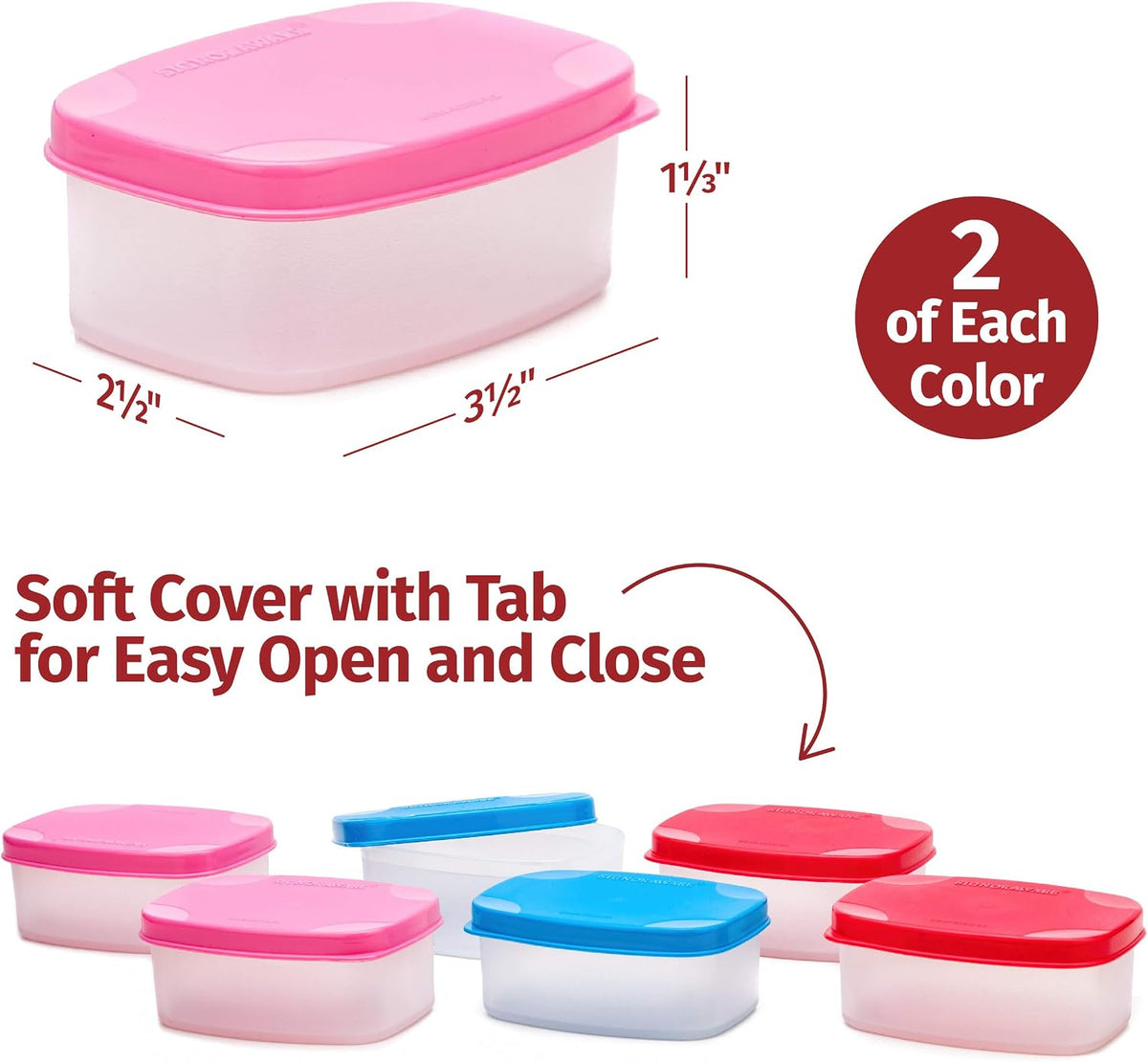 Condiment Containers with Lids- 6 pk. 1.3 oz.Salad Dressing to go Small Food Storage Containers- Sauce Cups Leak proof Reusable Plastic BPA free for Lunch Box Picnic Travel