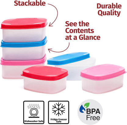 Condiment Containers with Lids- 6 pk. 1.3 oz.Salad Dressing to go Small Food Storage Containers- Sauce Cups Leak proof Reusable Plastic BPA free for Lunch Box Picnic Travel