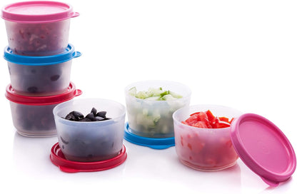 Condiment Containers with Lids- 6 pk. 1.3 oz.Salad Dressing to go Small Food Storage Containers- Sauce Cups Leak proof Reusable Plastic BPA free for Lunch Box Picnic Travel