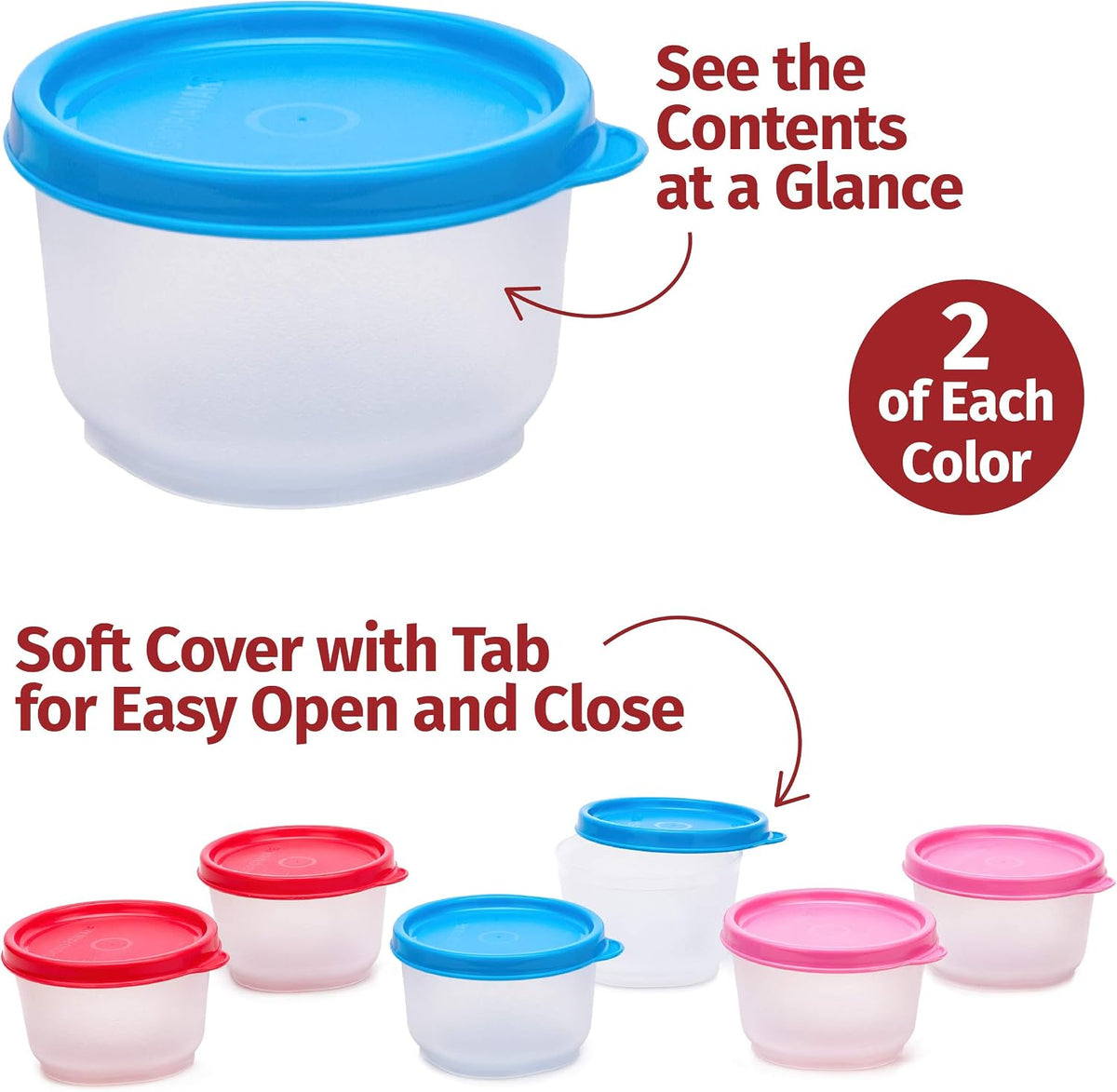 Condiment Containers with Lids- 6 pk. 1.3 oz.Salad Dressing to go Small Food Storage Containers- Sauce Cups Leak proof Reusable Plastic BPA free for Lunch Box Picnic Travel