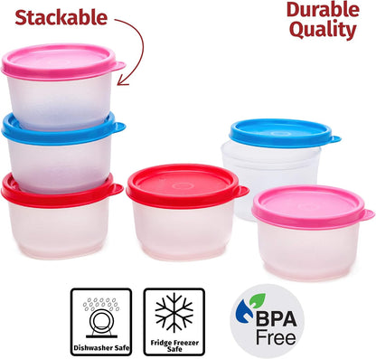 Condiment Containers with Lids- 6 pk. 1.3 oz.Salad Dressing to go Small Food Storage Containers- Sauce Cups Leak proof Reusable Plastic BPA free for Lunch Box Picnic Travel