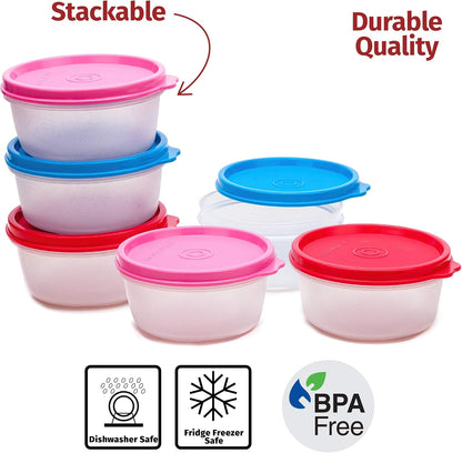 Condiment Containers with Lids- 6 pk. 1.3 oz.Salad Dressing to go Small Food Storage Containers- Sauce Cups Leak proof Reusable Plastic BPA free for Lunch Box Picnic Travel