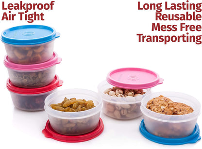 Condiment Containers with Lids- 6 pk. 1.3 oz.Salad Dressing to go Small Food Storage Containers- Sauce Cups Leak proof Reusable Plastic BPA free for Lunch Box Picnic Travel