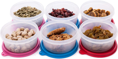 Condiment Containers with Lids- 6 pk. 1.3 oz.Salad Dressing to go Small Food Storage Containers- Sauce Cups Leak proof Reusable Plastic BPA free for Lunch Box Picnic Travel