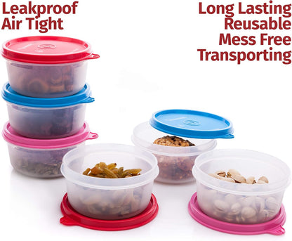 Condiment Containers with Lids- 6 pk. 1.3 oz.Salad Dressing to go Small Food Storage Containers- Sauce Cups Leak proof Reusable Plastic BPA free for Lunch Box Picnic Travel