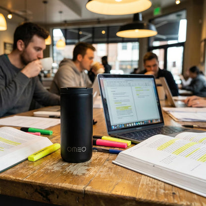 Stainless Steel Insulated Tumbler with Leak-Resistant Lid | BPA-Free, Easy Clean | Double Wall Vacuum Cup for Hot & Cold Drinks | Portable Water Bottle for Office, Outdoor&Travel (Black, 550ml)