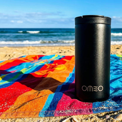 Stainless Steel Insulated Tumbler with Leak-Resistant Lid | BPA-Free, Easy Clean | Double Wall Vacuum Cup for Hot & Cold Drinks | Portable Water Bottle for Office, Outdoor&Travel (Black, 550ml)