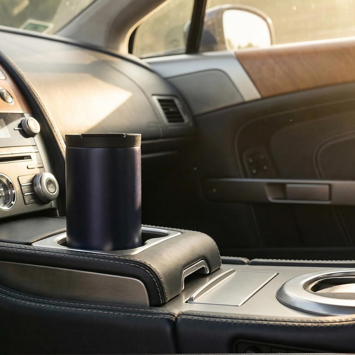 Stainless Steel Insulated Tumbler with Leak-Resistant Lid | BPA-Free, Easy Clean | Double Wall Vacuum Cup for Hot & Cold Drinks | Portable Water Bottle for Office, Outdoor&Travel (Black, 550ml)