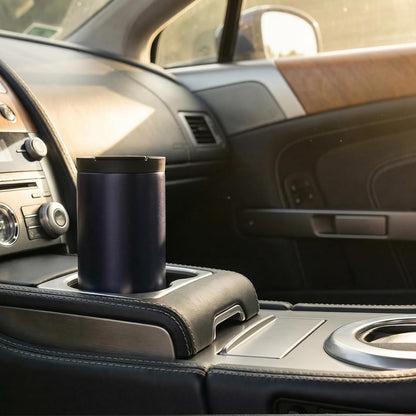 Stainless Steel Insulated Tumbler with Leak-Resistant Lid | BPA-Free, Easy Clean | Double Wall Vacuum Cup for Hot & Cold Drinks | Portable Water Bottle for Office, Outdoor&Travel (Black, 550ml)