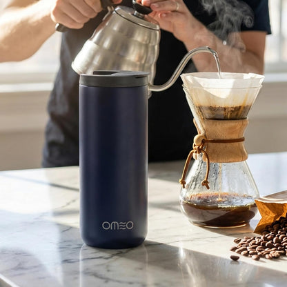 Stainless Steel Insulated Tumbler with Leak-Resistant Lid | BPA-Free, Easy Clean | Double Wall Vacuum Cup for Hot & Cold Drinks | Portable Water Bottle for Office, Outdoor&Travel (Black, 550ml)
