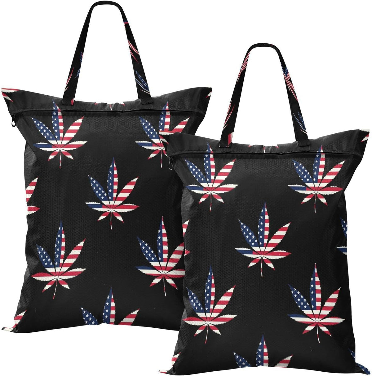 Usa Leaves Waterproof Travel Laundry Bag Easy Care 2 Packs