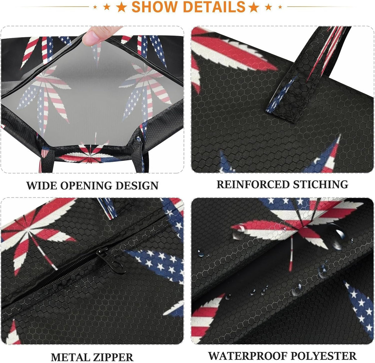 Usa Leaves Waterproof Travel Laundry Bag Easy Care 2 Packs