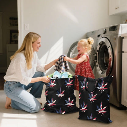 Usa Leaves Waterproof Travel Laundry Bag Easy Care 2 Packs