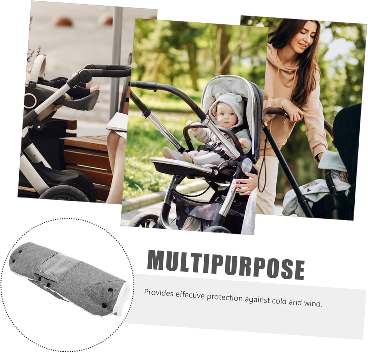 Winter Stroller Hand Detachable Windproof Gloves for Cold Weather Comfortable Material for Stroller Use Fit for Parents