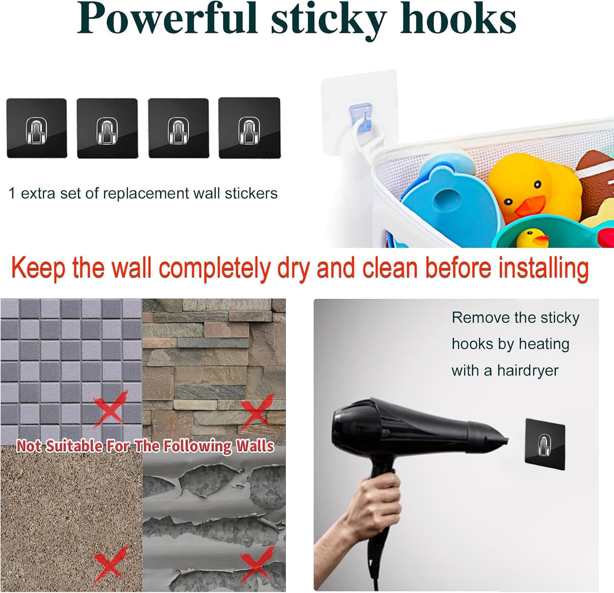 Quick-Fetch Way Mesh Bath Toy Holder, Wide Opening and Large Capacity Bath tub Toy Storage for Easy Access to Toys, Space-Saving Wall-Mounted Bath Toy Organizer, Quick Dry Bathtub Toy Holder