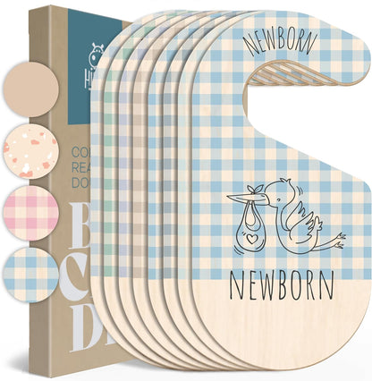 Baby Clothes Dividers For Closet - Wooden Baby Clothes Organizer Dividers for Boy & Girl, 8 Baby Closet Dividers by Size - Ideal Clothing Organizers