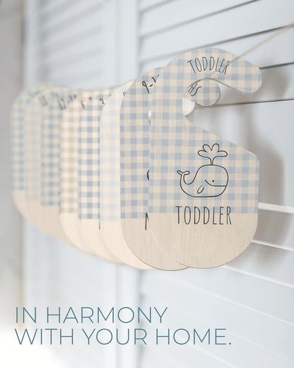 Baby Clothes Dividers For Closet - Wooden Baby Clothes Organizer Dividers for Boy & Girl, 8 Baby Closet Dividers by Size - Ideal Clothing Organizers
