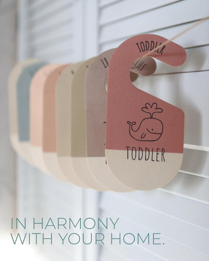 Baby Clothes Dividers For Closet - Wooden Baby Clothes Organizer Dividers for Boy & Girl, 8 Baby Closet Dividers by Size - Ideal Clothing Organizers