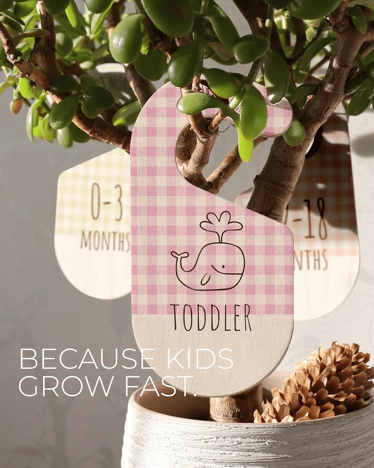 Baby Clothes Dividers For Closet - Wooden Baby Clothes Organizer Dividers for Boy & Girl, 8 Baby Closet Dividers by Size - Ideal Clothing Organizers