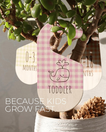 Baby Clothes Dividers For Closet - Wooden Baby Clothes Organizer Dividers for Boy & Girl, 8 Baby Closet Dividers by Size - Ideal Clothing Organizers