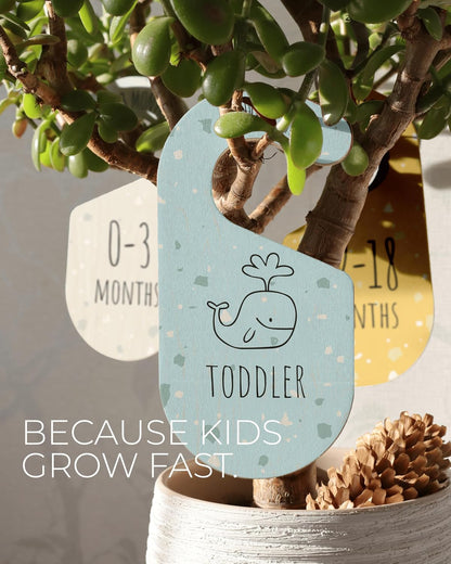 Baby Clothes Dividers For Closet - Wooden Baby Clothes Organizer Dividers for Boy & Girl, 8 Baby Closet Dividers by Size - Ideal Clothing Organizers