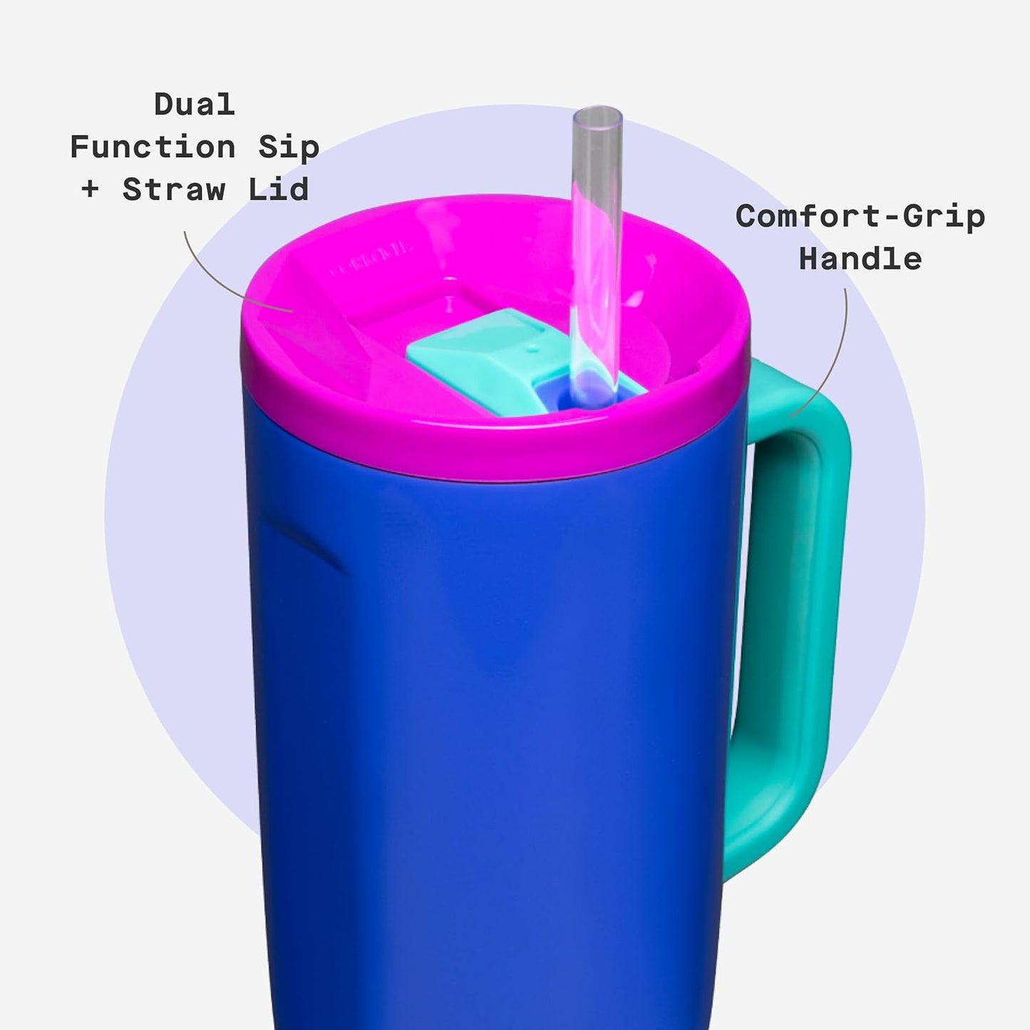 Cruiser Insulated Tumbler - Keeps Drinks Cold 20 Hours - Triple-Insulated Stainless Steel - Spill-Proof Lid - Summer Drinkware Gift - Keeps Drinks Ice Cold - 40 oz - Gloss Powder Blue
