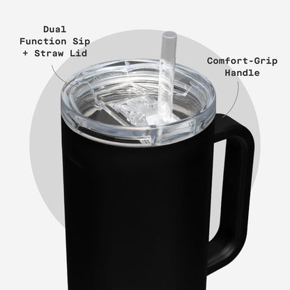 Cruiser Insulated Tumbler - Keeps Drinks Cold 20 Hours - Triple-Insulated Stainless Steel - Spill-Proof Lid - Summer Drinkware Gift - Keeps Drinks Ice Cold - 40 oz - Gloss Powder Blue