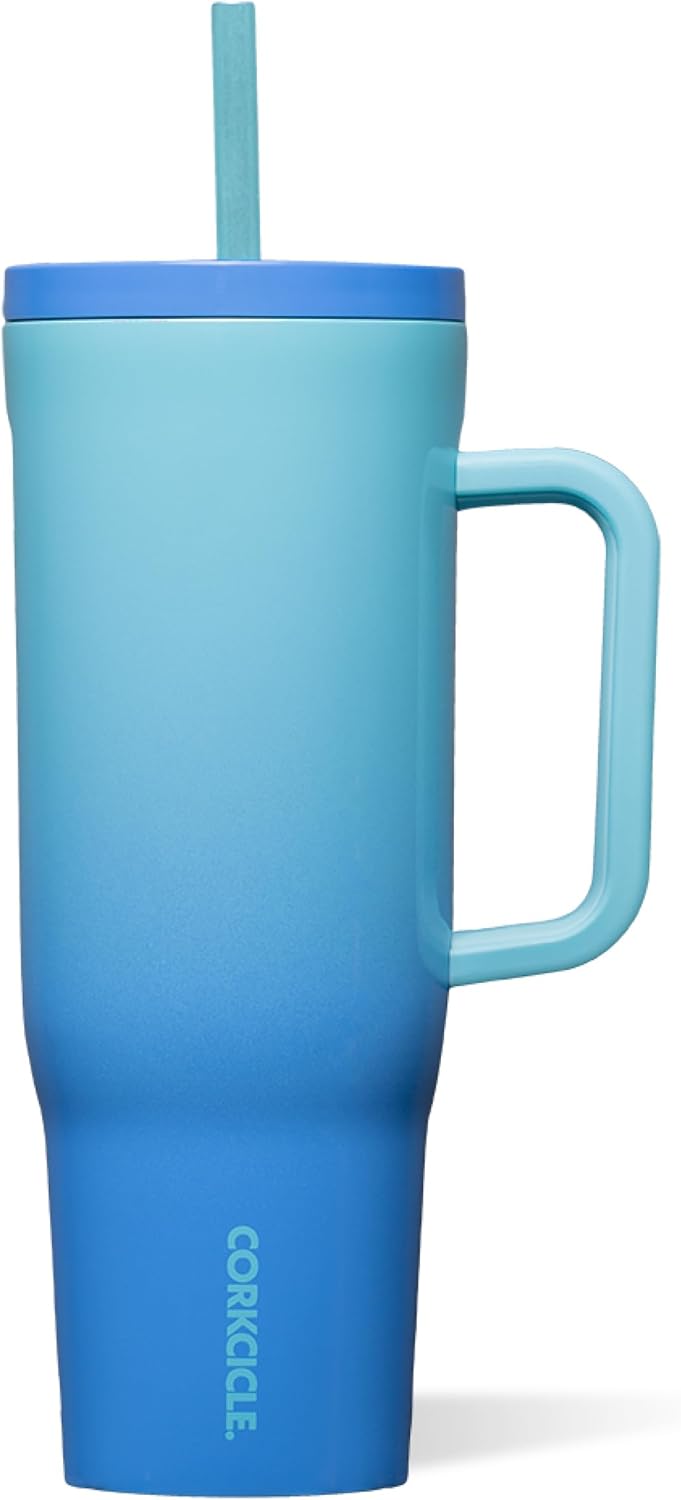 Cruiser Insulated Tumbler - Keeps Drinks Cold 20 Hours - Triple-Insulated Stainless Steel - Spill-Proof Lid - Summer Drinkware Gift - Keeps Drinks Ice Cold - 40 oz - Gloss Powder Blue