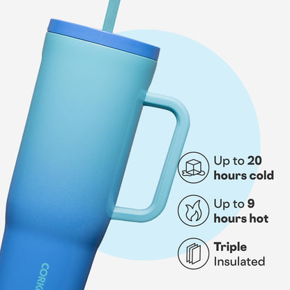 Cruiser Insulated Tumbler - Keeps Drinks Cold 20 Hours - Triple-Insulated Stainless Steel - Spill-Proof Lid - Summer Drinkware Gift - Keeps Drinks Ice Cold - 40 oz - Gloss Powder Blue