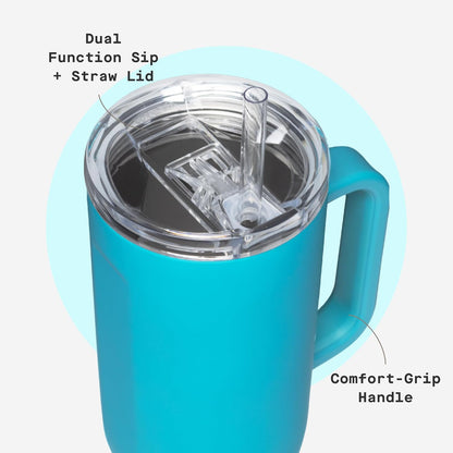 Cruiser Insulated Tumbler - Keeps Drinks Cold 20 Hours - Triple-Insulated Stainless Steel - Spill-Proof Lid - Summer Drinkware Gift - Keeps Drinks Ice Cold - 40 oz - Gloss Powder Blue
