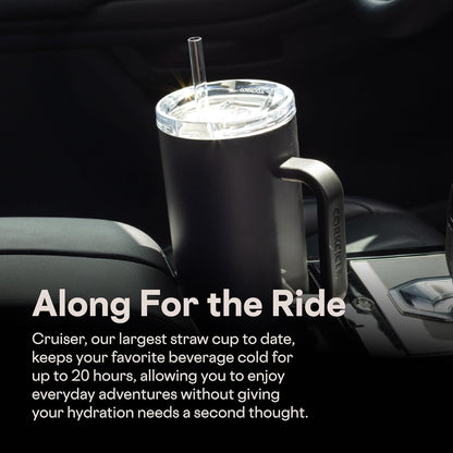 Cruiser Insulated Tumbler - Keeps Drinks Cold 20 Hours - Triple-Insulated Stainless Steel - Spill-Proof Lid - Summer Drinkware Gift - Keeps Drinks Ice Cold - 40 oz - Gloss Powder Blue