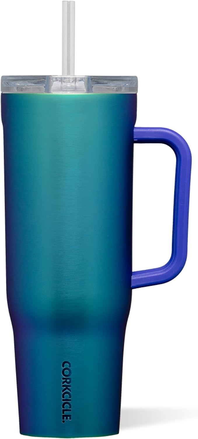 Cruiser Insulated Tumbler - Keeps Drinks Cold 20 Hours - Triple-Insulated Stainless Steel - Spill-Proof Lid - Summer Drinkware Gift - Keeps Drinks Ice Cold - 40 oz - Gloss Powder Blue