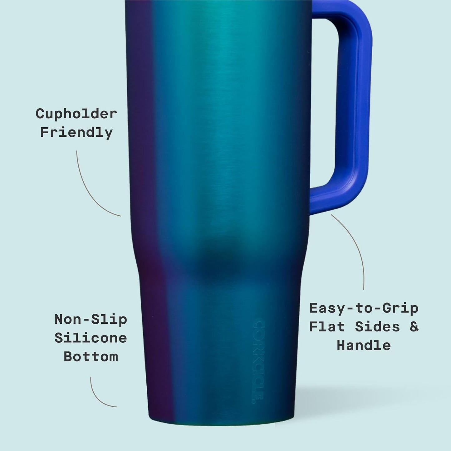 Cruiser Insulated Tumbler - Keeps Drinks Cold 20 Hours - Triple-Insulated Stainless Steel - Spill-Proof Lid - Summer Drinkware Gift - Keeps Drinks Ice Cold - 40 oz - Gloss Powder Blue