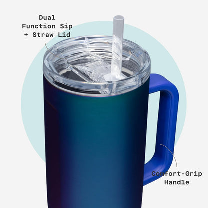 Cruiser Insulated Tumbler - Keeps Drinks Cold 20 Hours - Triple-Insulated Stainless Steel - Spill-Proof Lid - Summer Drinkware Gift - Keeps Drinks Ice Cold - 40 oz - Gloss Powder Blue
