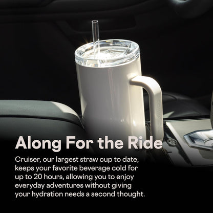 Cruiser Insulated Tumbler - Keeps Drinks Cold 20 Hours - Triple-Insulated Stainless Steel - Spill-Proof Lid - Summer Drinkware Gift - Keeps Drinks Ice Cold - 40 oz - Gloss Powder Blue