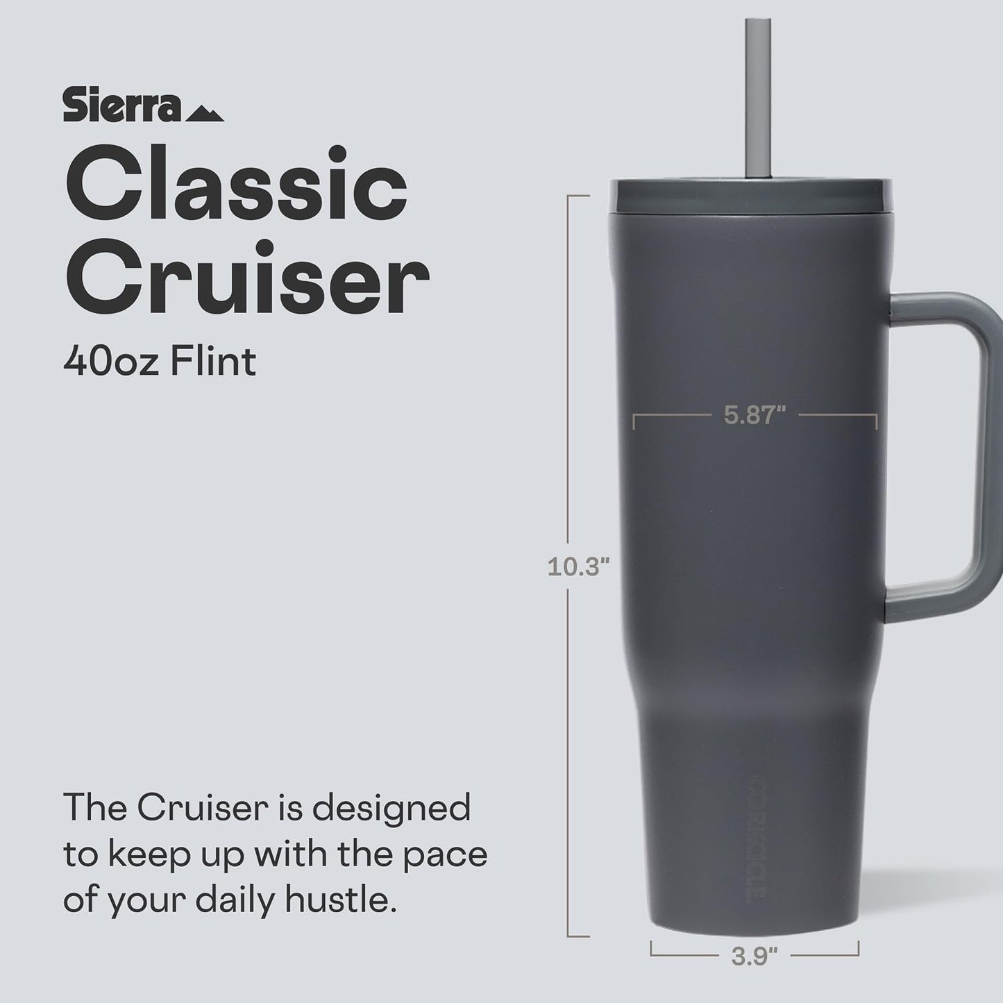 Cruiser Insulated Tumbler - Keeps Drinks Cold 20 Hours - Triple-Insulated Stainless Steel - Spill-Proof Lid - Summer Drinkware Gift - Keeps Drinks Ice Cold - 40 oz - Gloss Powder Blue