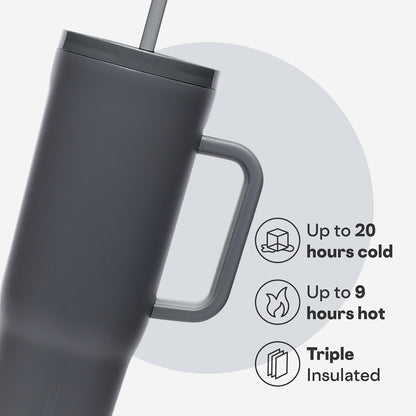 Cruiser Insulated Tumbler - Keeps Drinks Cold 20 Hours - Triple-Insulated Stainless Steel - Spill-Proof Lid - Summer Drinkware Gift - Keeps Drinks Ice Cold - 40 oz - Gloss Powder Blue