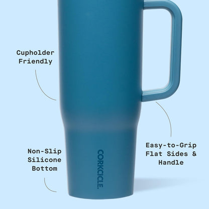 Cruiser Insulated Tumbler - Keeps Drinks Cold 20 Hours - Triple-Insulated Stainless Steel - Spill-Proof Lid - Summer Drinkware Gift - Keeps Drinks Ice Cold - 40 oz - Gloss Powder Blue