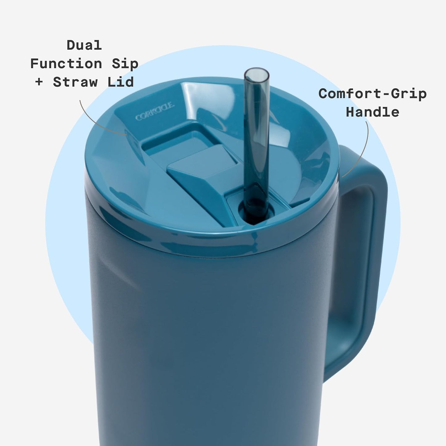 Cruiser Insulated Tumbler - Keeps Drinks Cold 20 Hours - Triple-Insulated Stainless Steel - Spill-Proof Lid - Summer Drinkware Gift - Keeps Drinks Ice Cold - 40 oz - Gloss Powder Blue