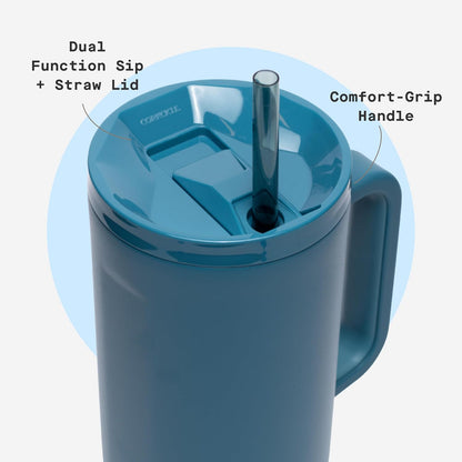 Cruiser Insulated Tumbler - Keeps Drinks Cold 20 Hours - Triple-Insulated Stainless Steel - Spill-Proof Lid - Summer Drinkware Gift - Keeps Drinks Ice Cold - 40 oz - Gloss Powder Blue