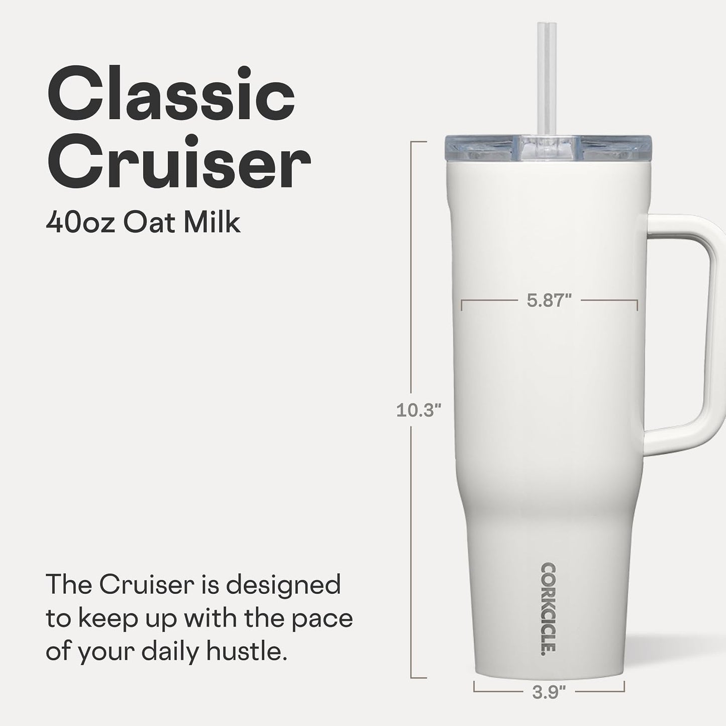 Cruiser Insulated Tumbler - Keeps Drinks Cold 20 Hours - Triple-Insulated Stainless Steel - Spill-Proof Lid - Summer Drinkware Gift - Keeps Drinks Ice Cold - 40 oz - Gloss Powder Blue