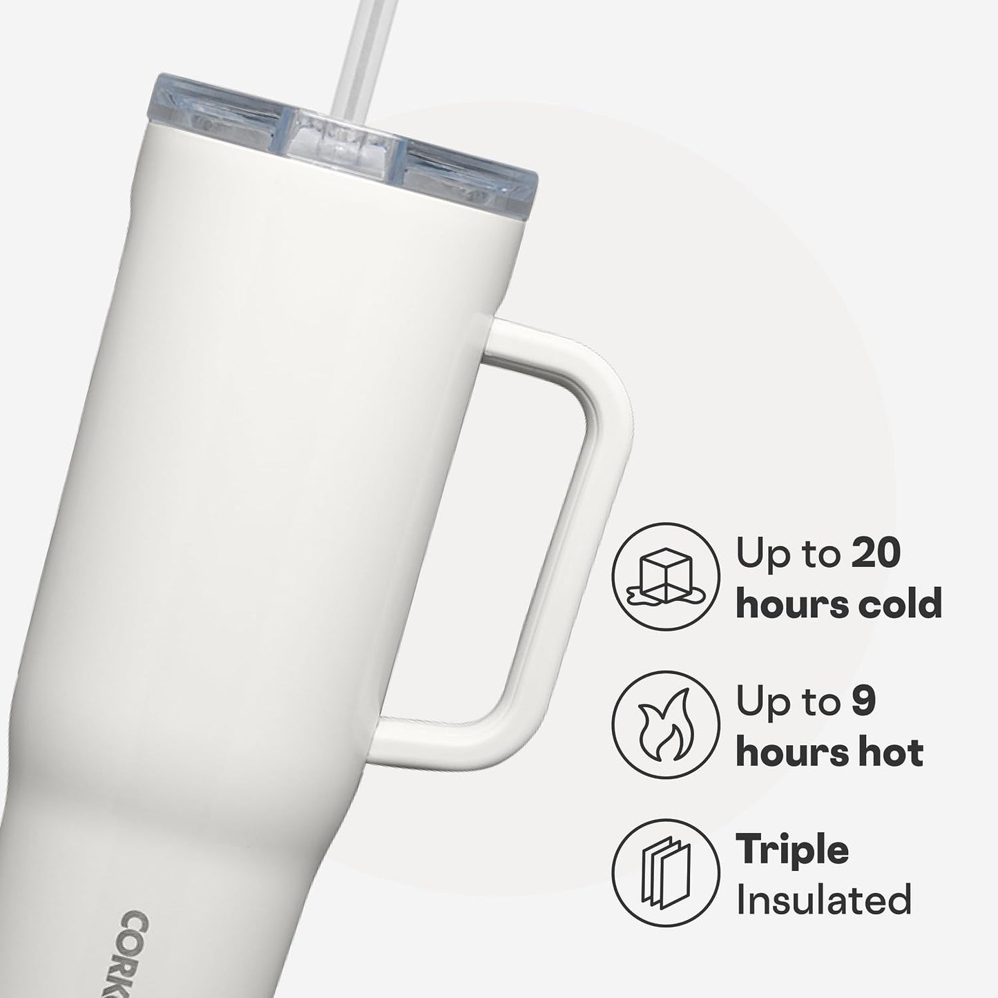 Cruiser Insulated Tumbler - Keeps Drinks Cold 20 Hours - Triple-Insulated Stainless Steel - Spill-Proof Lid - Summer Drinkware Gift - Keeps Drinks Ice Cold - 40 oz - Gloss Powder Blue