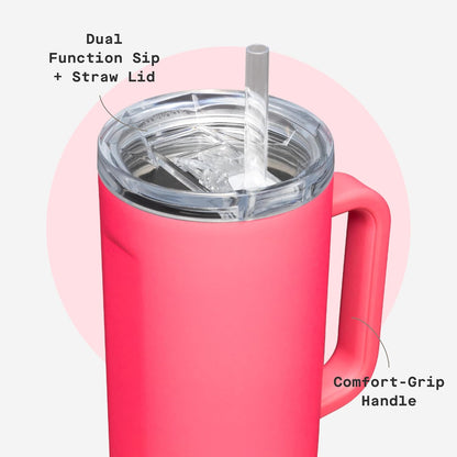 Cruiser Insulated Tumbler - Keeps Drinks Cold 20 Hours - Triple-Insulated Stainless Steel - Spill-Proof Lid - Summer Drinkware Gift - Keeps Drinks Ice Cold - 40 oz - Gloss Powder Blue
