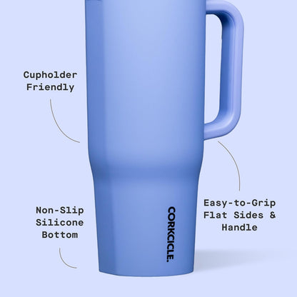 Cruiser Insulated Tumbler - Keeps Drinks Cold 20 Hours - Triple-Insulated Stainless Steel - Spill-Proof Lid - Summer Drinkware Gift - Keeps Drinks Ice Cold - 40 oz - Gloss Powder Blue