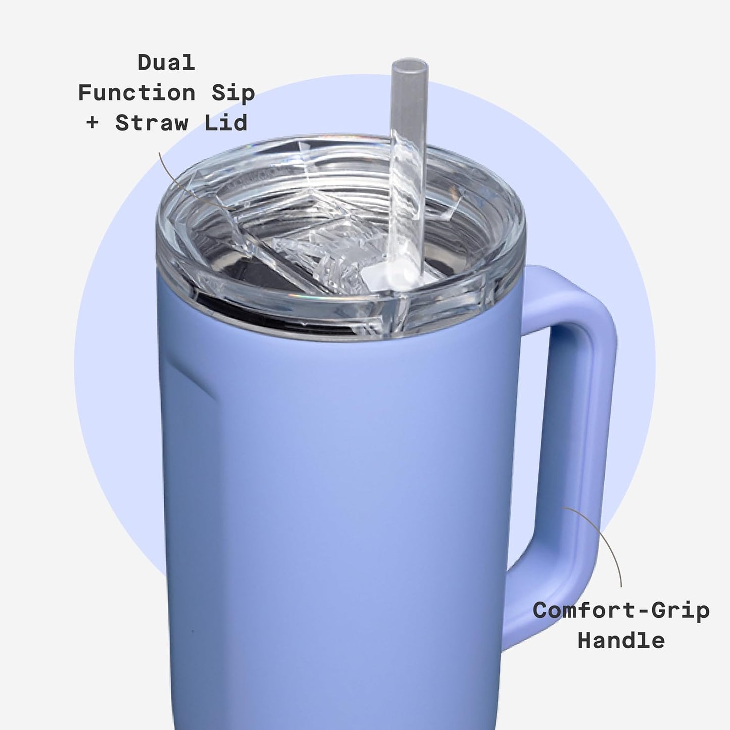 Cruiser Insulated Tumbler - Keeps Drinks Cold 20 Hours - Triple-Insulated Stainless Steel - Spill-Proof Lid - Summer Drinkware Gift - Keeps Drinks Ice Cold - 40 oz - Gloss Powder Blue