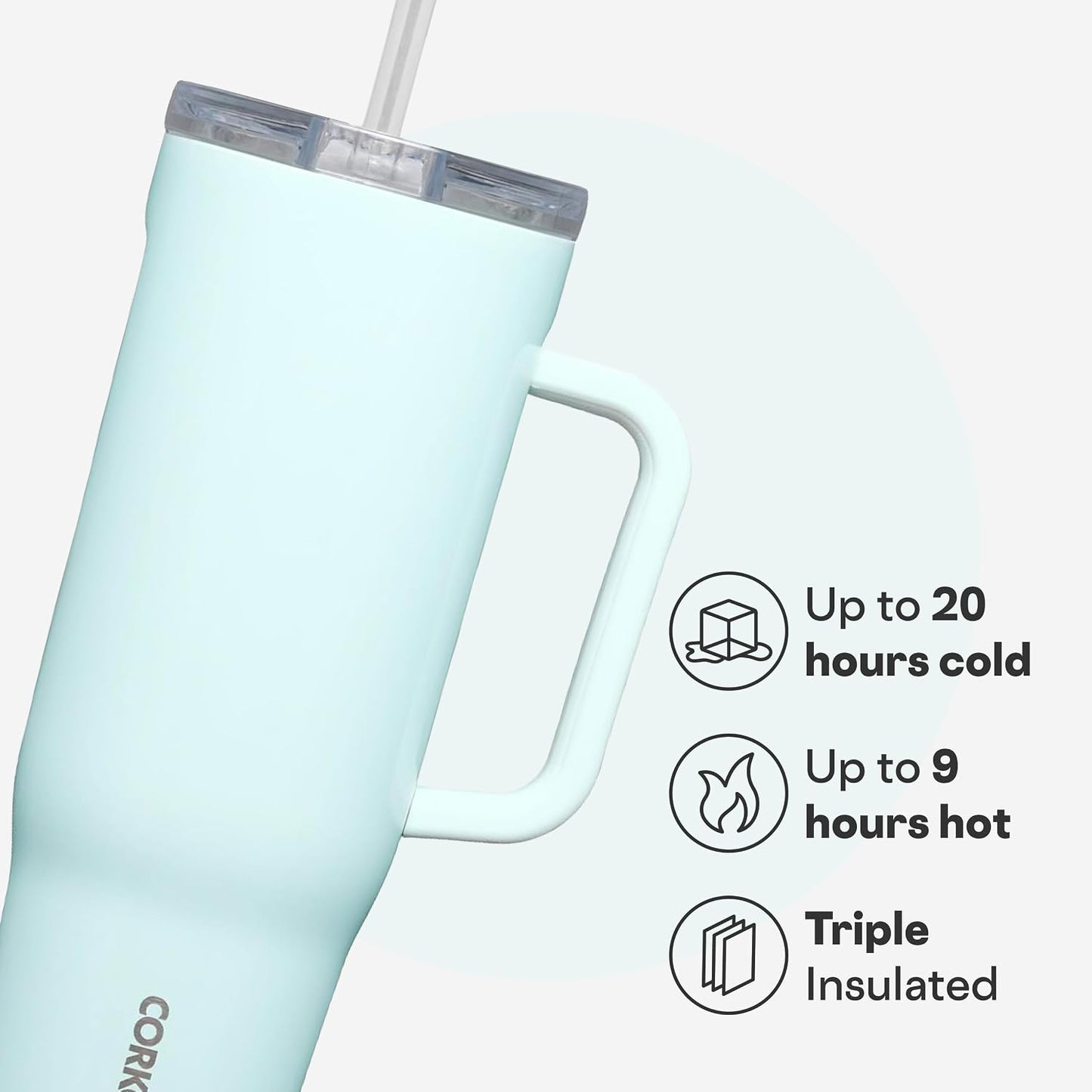 Cruiser Insulated Tumbler - Keeps Drinks Cold 20 Hours - Triple-Insulated Stainless Steel - Spill-Proof Lid - Summer Drinkware Gift - Keeps Drinks Ice Cold - 40 oz - Gloss Powder Blue